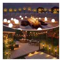 X3 Estaca Solar Antorcha Led Calida C/ Panel Jardín Hogar Negro