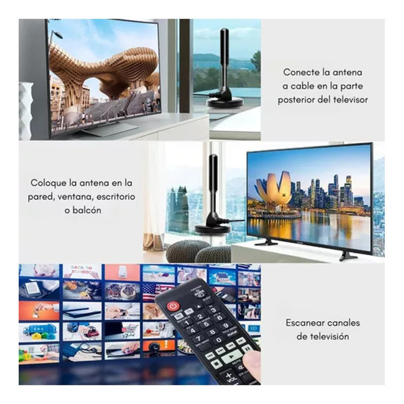 Pack X4 Antena Para Tv Abierta Antena Hdtv Antenas De Tv Hd