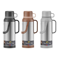 Termo 2 Litros Para Bebida Caliente Frío Con Doble Taza Gris