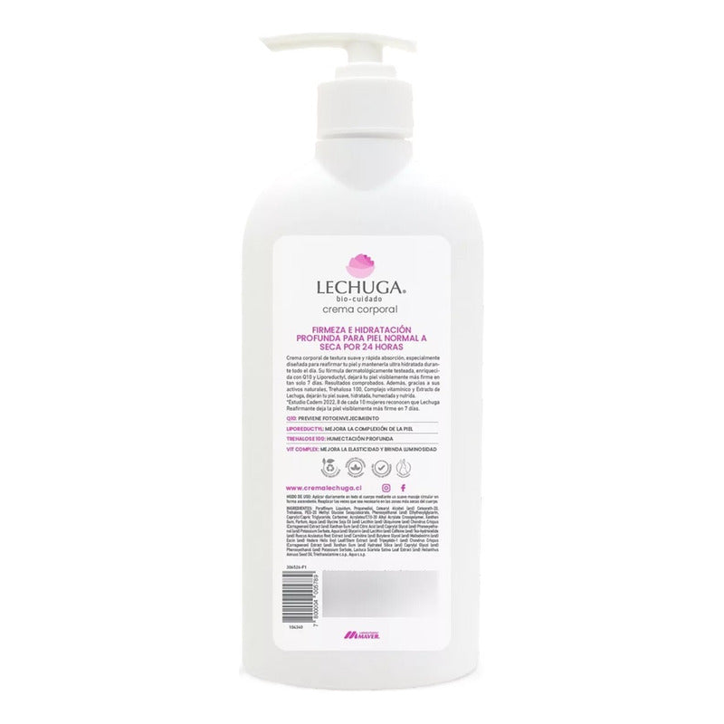 Crema Corporal Lechuga 350ml Reafirmante 24h Humectación