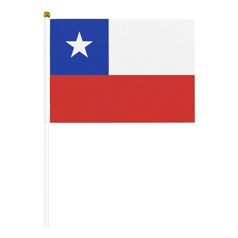 Bandera De Chile 40x60cm Mástil Palito Fechas Patrias Bandera Chile