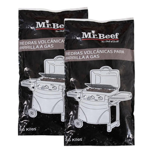 X2 Piedras Volcánica 2,5 Kg Parrilla A Gas Mr Beef Asado Bbq