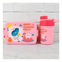 Tupper Contenedor Lonchera Escolar + Botella De Agua Jugo