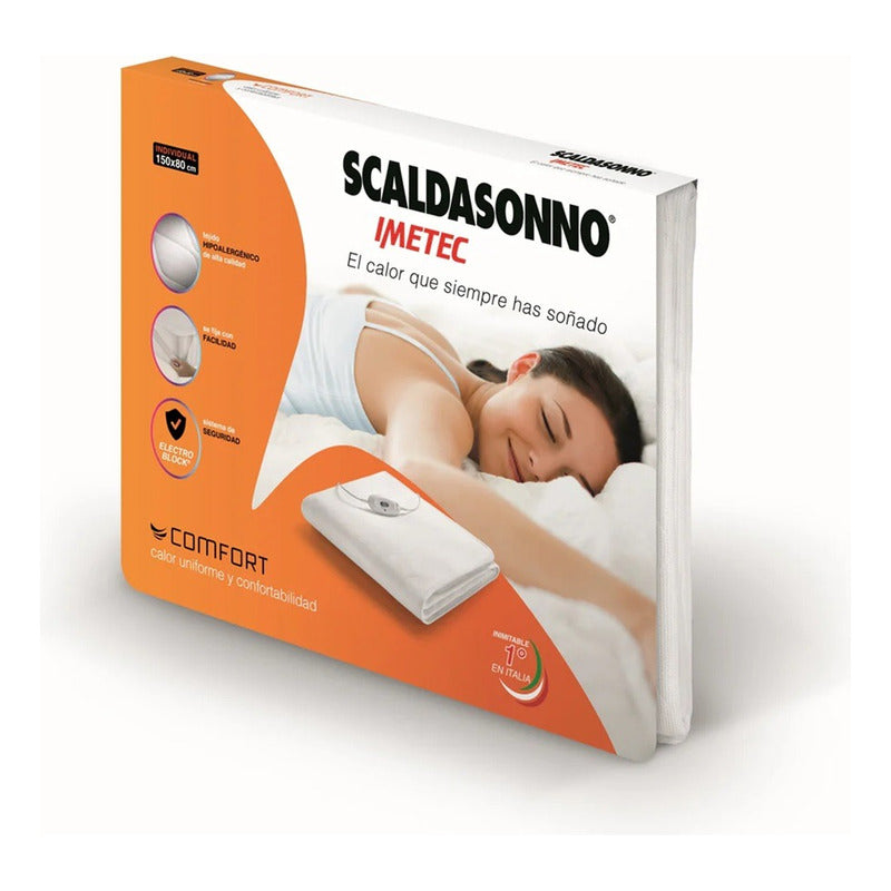 Calientacama Scaldasonno 1 Plaza Comfort 150x80  Individual Blanco Individual