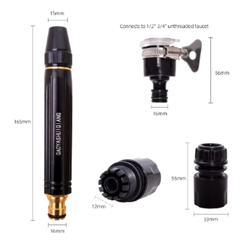 X2 Boquilla Ajustable De Manguera Alta Presion Auto Jardin Negro