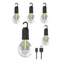 Pack 5 Ampolletas Led Recargable Camping Decoracion Portatil Cálida