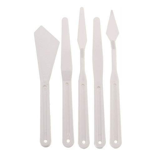 Set 5 Espátulas Herramienta De Pintura  - Cuchillo De Paleta Blanco
