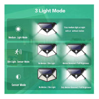 Lámpara Solar De Pared, 100 Led, Baliza Solar Para Jardín, Color Negro, 110 V/220 V