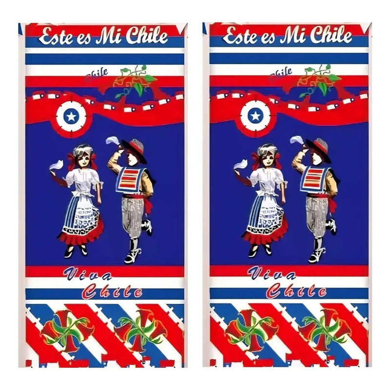 X2 Funda De Puerta Decoración Fechas Patrias 100x210cm M6