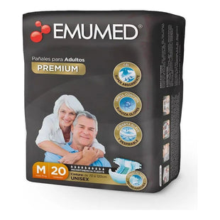 Pañales Para Adultos Emumed Premium Tamaño Mediano 20unid