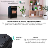 Estufa Infrarroja A Gas Kendal Kgq-15n Estufa Calefacción