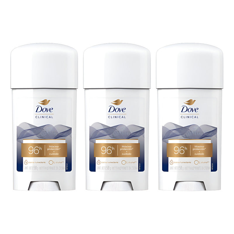 X3 Dove Clinical Crema Antitranspirante Original Clean 58g Original
