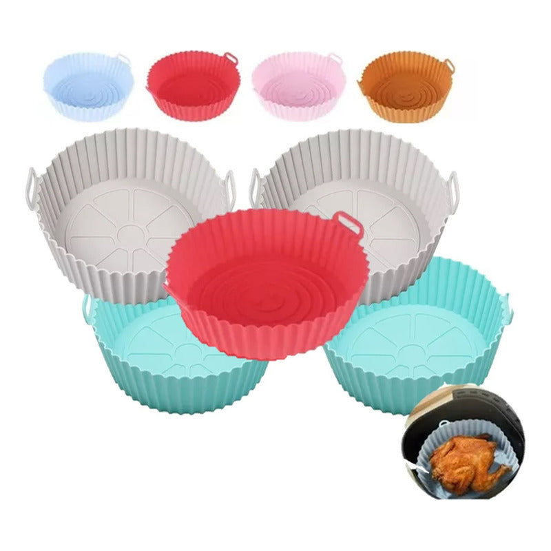 Pack X4 Bandeja Reutilizable Silicona Airfryer Freidora Aire