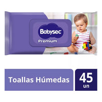 X5 Toallitas Húmedas Babysec Premium Paquete 45 Toallitasc/u