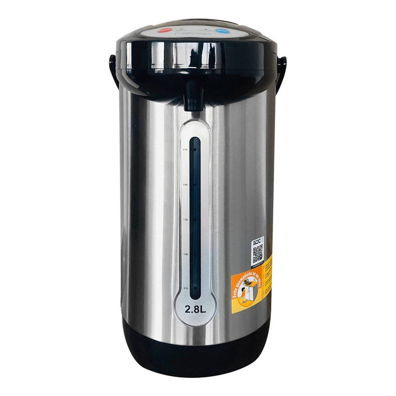 Termo Hervidor Electrico Recco 2.8l Apagado Automatico Termo Plateado