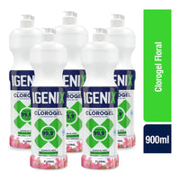 Pack X5 Limpiador Cloro Gel Igenix Floral 900ml
