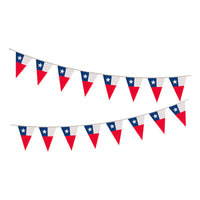 Pack X3 Banderines Guirnaldas Fiestas Patrias Chilenas 5m Rojo