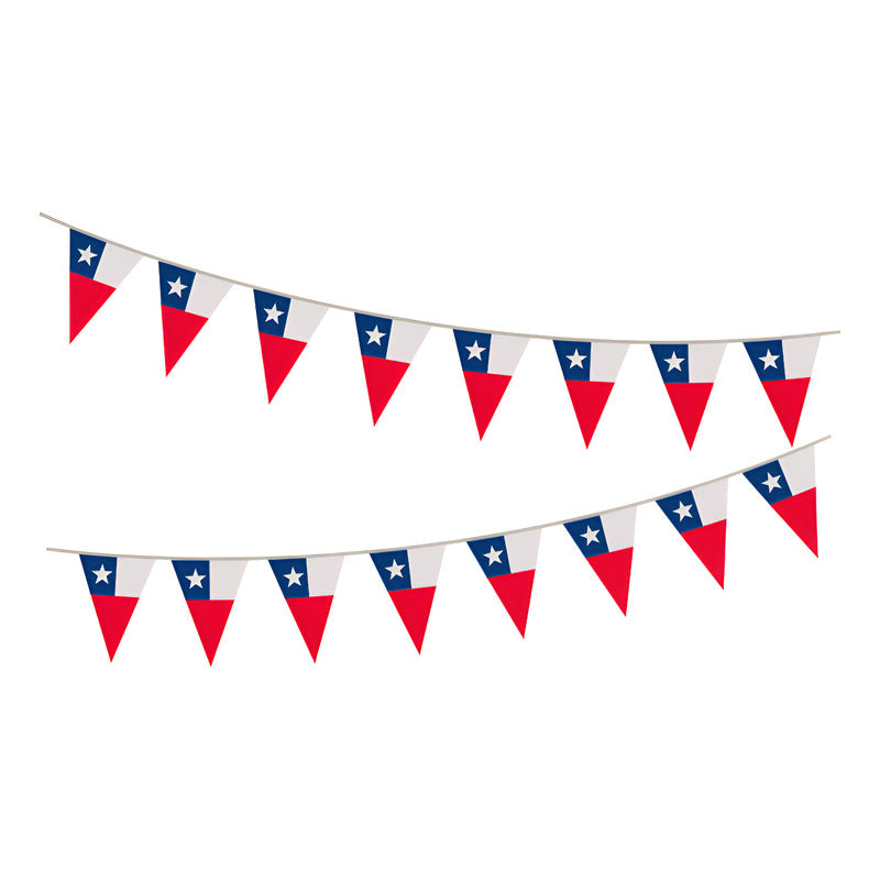 Pack X3 Banderines Guirnaldas Fiestas Patrias Chilenas 5m Rojo