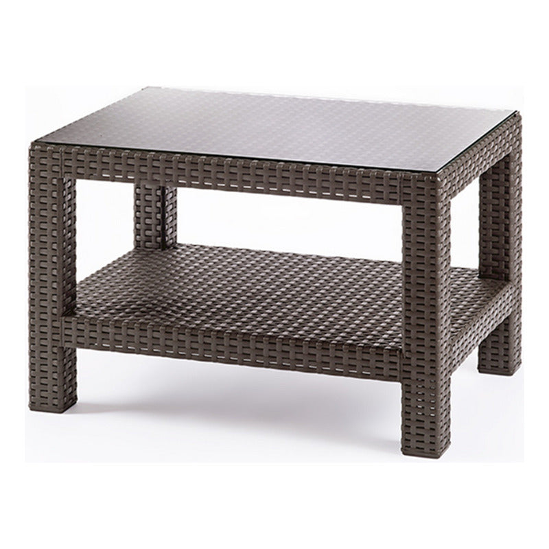 Juego De Terraza Muebles De Rattan Living Exterior Balcon 2p