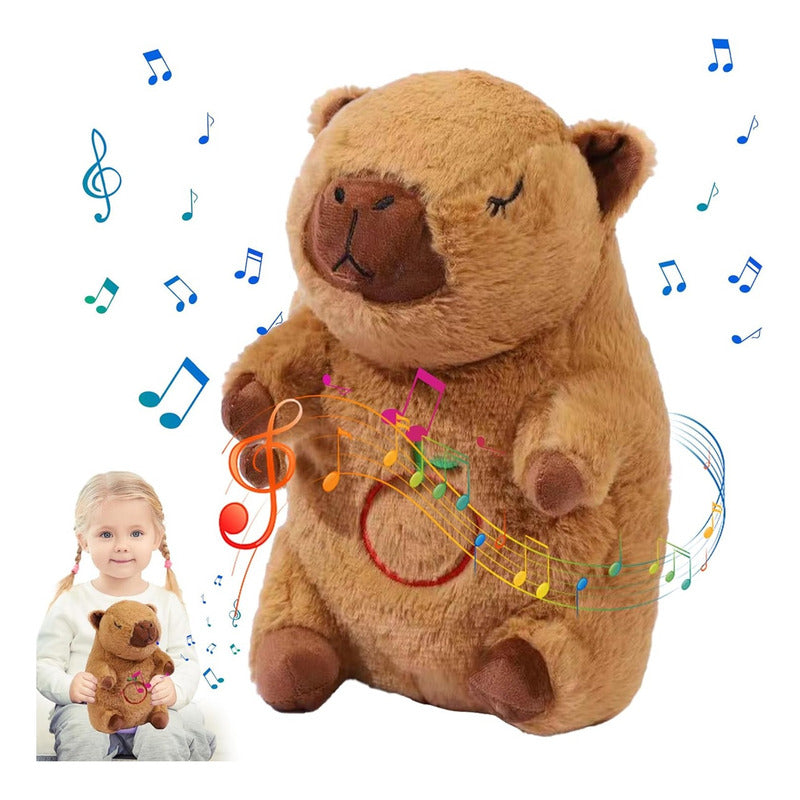 Peluche Capibara Relajant Sonido Luz Capybara Calma Ansiedad