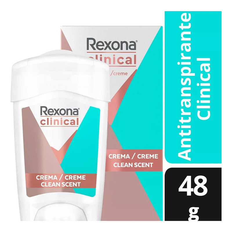 X2 Desodorante Crema Rexona Clinical Clean Scent 48g Women Clean Scent