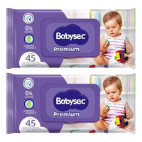 X2 Toallitas Húmedas Babysec Premium Paquete 45 Toallitasc/u