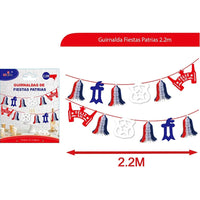 X2 Guirnalda Fiestas Patrias 2.2 Metros Feliz 18 Decoración Rojo