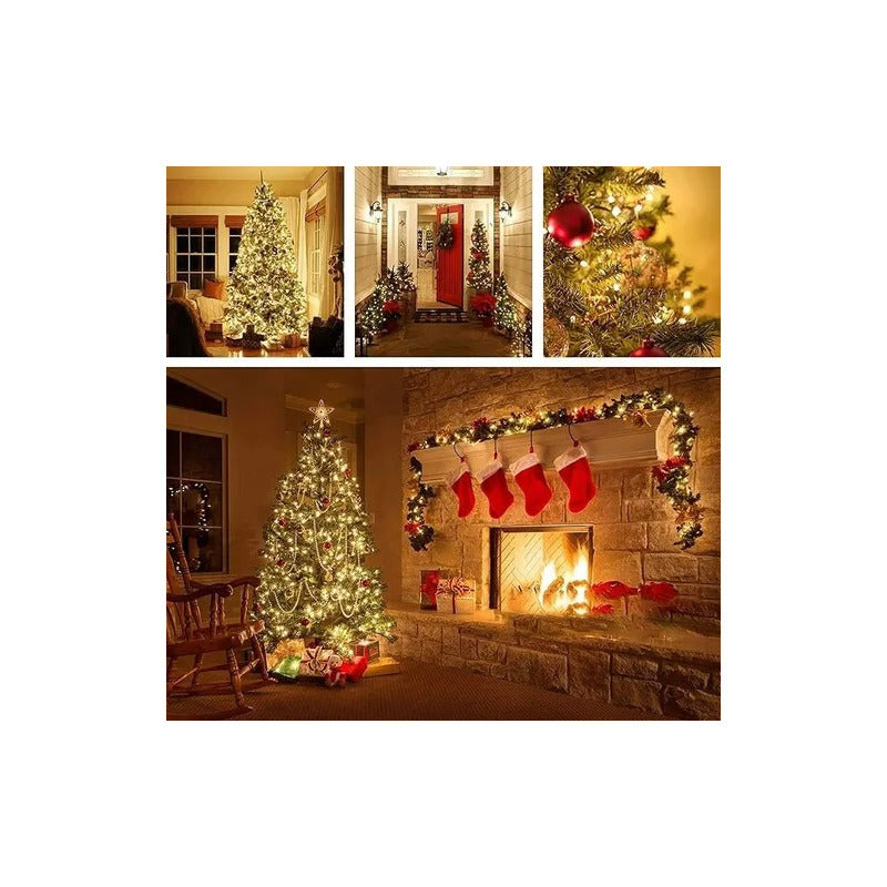 Luces Navideña Led Luz Arbol Navidad Amarillo Decoración 50m