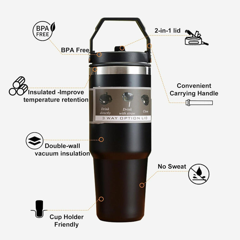 Termo Botella Jarra Mug Agua Te Cafe Vaso Termico Acero Inox