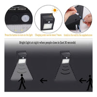 Lampara 30 Led Solar Reflector Exterior Jardin Sensor Luz Color Negro