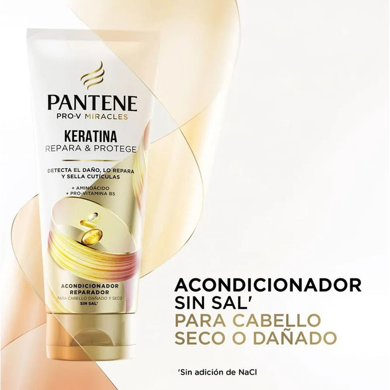 X2 Acondicionador Pantene Keratina Reparadora Sin Sal 250ml