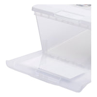 Caja Organizadora Apilable Zapato Multiuso 12 L Reyplast Transparente / Blanco Lisa