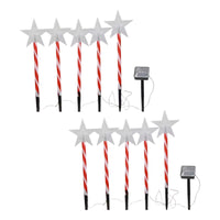 Set X10 Estacas Navidad Luces Navideñas Led Solar Decoración