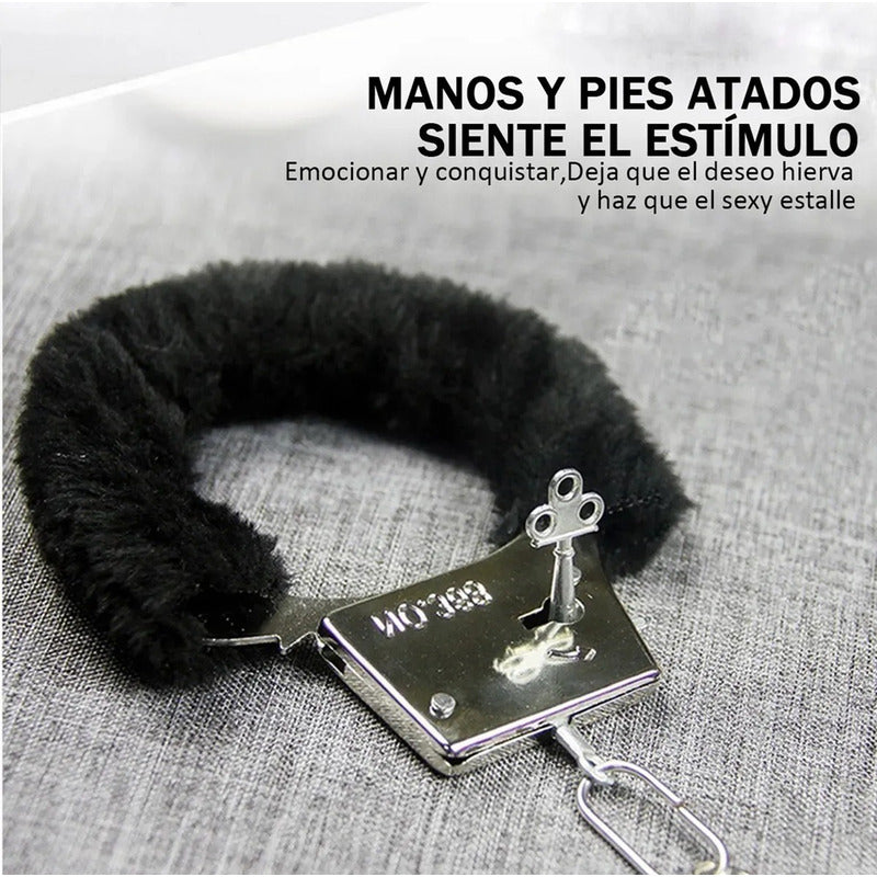 Esposas Bdsm Esposas De Peluche Pulseras Mano Ajustable Negro