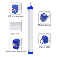 Lampara De Emergencia Recargable Ampolleta Luz Led 32cm Usb. Color Blanco