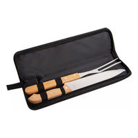 Set Parrillero Para Asado Cuchillo + Tenedor + Estuche Chile