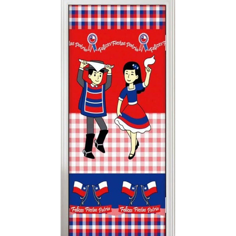 X2 Funda De Puerta Decoración Fechas Patrias 100x210cm M1