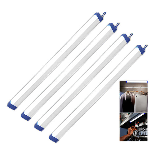 Pack X4 Lampara Emergencia Luz Barra Led Recargable Usb 30cm Blanca/azul