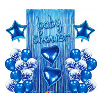 Set Decorativo Cortina Y Globos Baby Shower Niña Niño