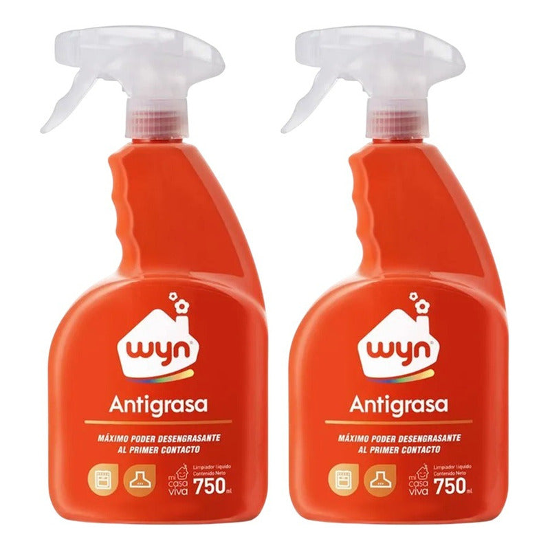 X2 Limpiador Antigrasa Wyn 750ml Desengrasante Atomizador