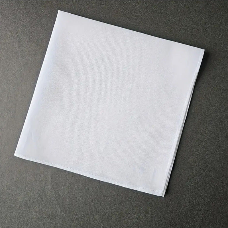 Pañuelo Blanco Cuadrado 28x28  Fiestas Patrias Cueca Chile Blanco Liso Estándar