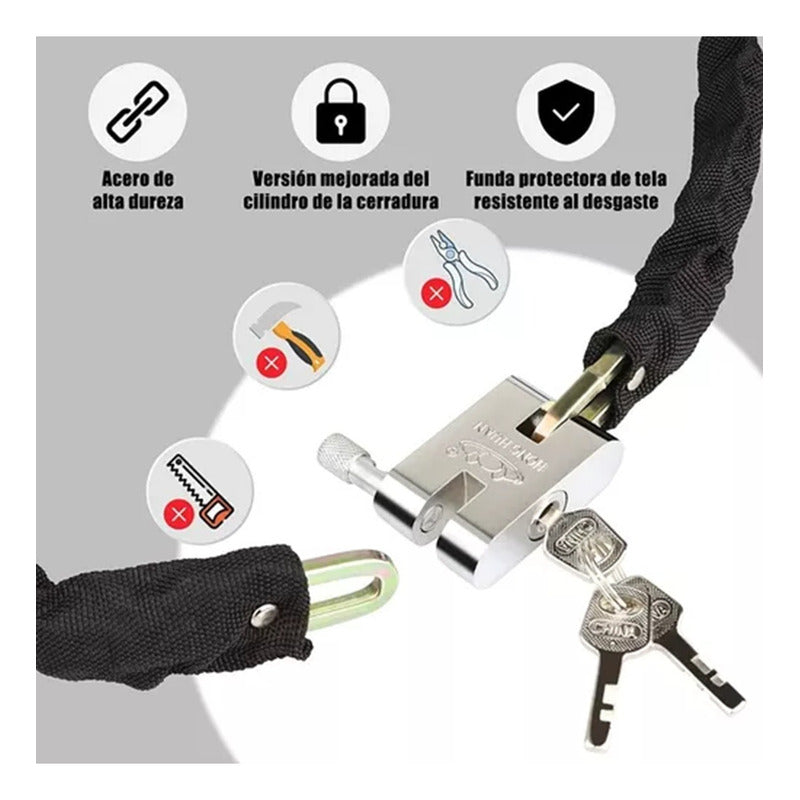 Cadena Seguridad - Candado Cadena Para Motos Bicicleta 80cm