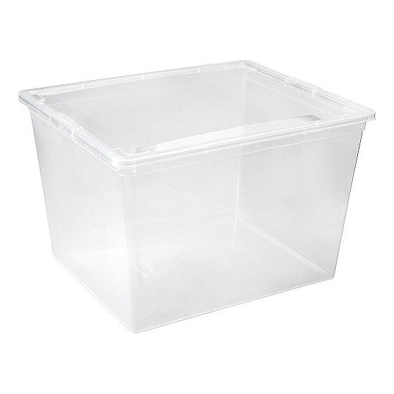 Caja Organizadora Apilable Reyplast Modubox 30 L Con Tapa Lisa Transparente