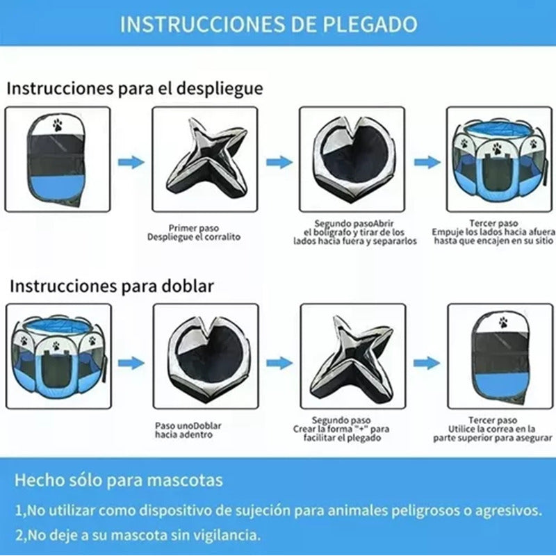 Corral Jaula Para Perro Gato Conejo Plegable Mascota Casa M