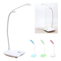 Lámpara Escritorio Flexible Led 3 Tonos Mesa Recargable Usb Estructura Blanco Pantalla Verde
