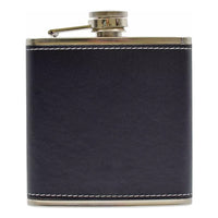 Licorera Petaca Wisquera De Cuero Acero Inoxidable 7oz