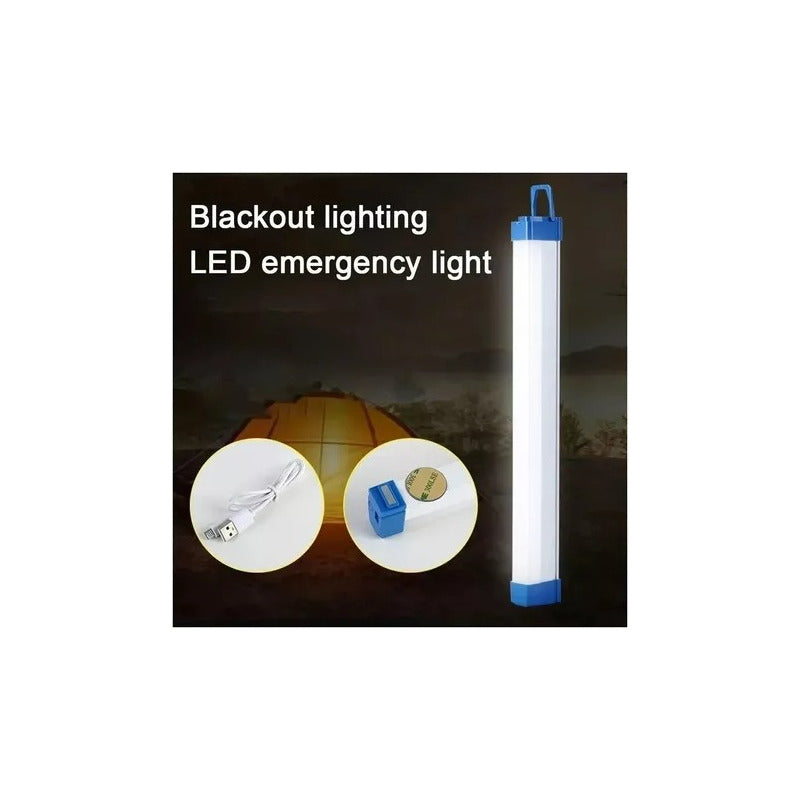 Pack X4 Lampara Emergencia Luz Barra Led Recargable Usb 30cm Blanca/azul