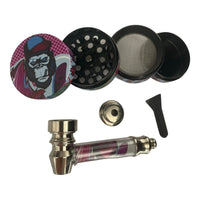 Pipa Metálica  + Moledor Metálico 3 Niveles + Palita