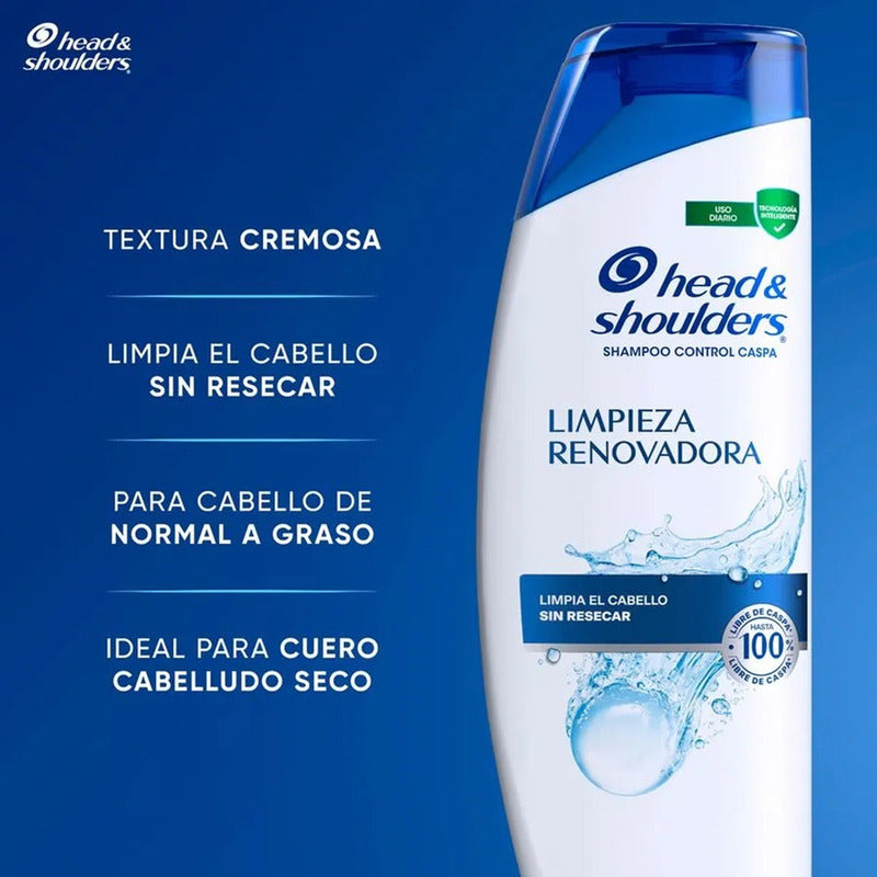 Pack X2 Shampoo Head & Shoulders 375ml Limpieza Renovadora