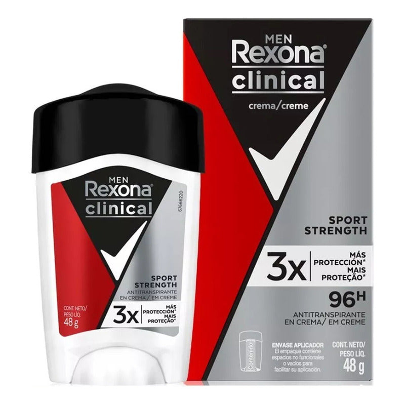 X2 Desodorante Crema Rexona Clinical Sport Strength 48g Men Sport Strength